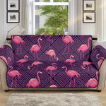 Purple Geometric Flamingo Pattern Print Sofa Protector