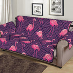 Purple Geometric Flamingo Pattern Print Sofa Protector