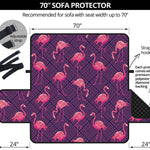 Purple Geometric Flamingo Pattern Print Sofa Protector