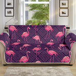 Purple Geometric Flamingo Pattern Print Sofa Protector