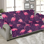 Purple Geometric Flamingo Pattern Print Sofa Protector