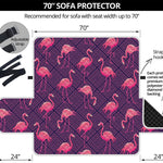 Purple Geometric Flamingo Pattern Print Sofa Protector