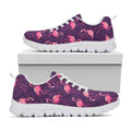 Purple Geometric Flamingo Pattern Print White Running Shoes