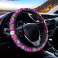 Purple Girly Unicorn Pattern Print Car Steering Wheel Cover