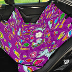 Purple Girly Unicorn Pattern Print Pet Car Back Seat Cover