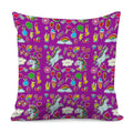 Purple Girly Unicorn Pattern Print Pillow Cover