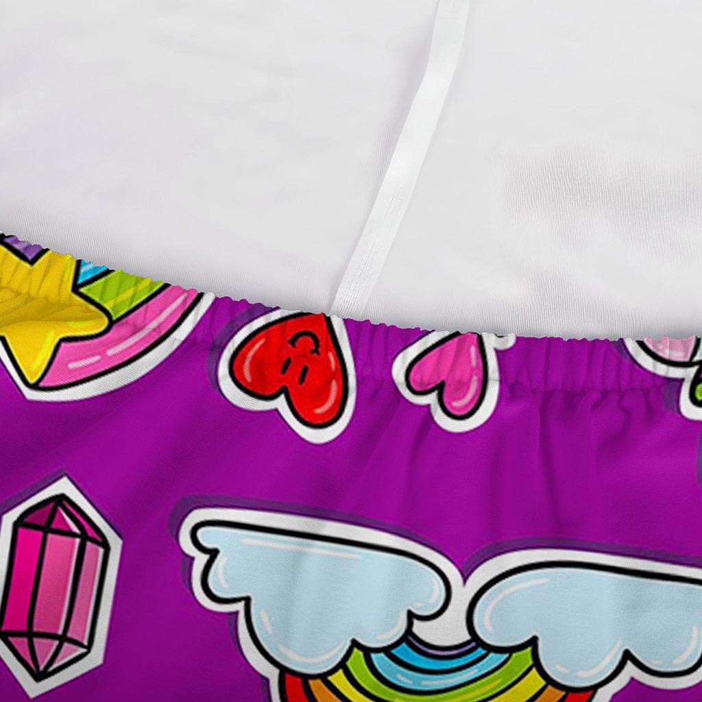 Purple Girly Unicorn Pattern Print Sofa Cover