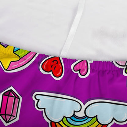 Purple Girly Unicorn Pattern Print Sofa Cover