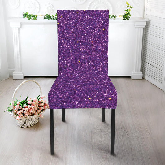 Purple Glitter Artwork Print Dining Chair Slipcover