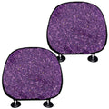 Purple (NOT Real) Glitter Print Car Headrest Covers