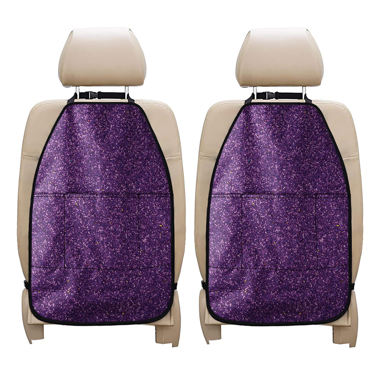 Purple Glitter Artwork Print (NOT Real Glitter) Car Seat Organizers