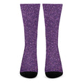 Purple (NOT Real) Glitter Print Crew Socks