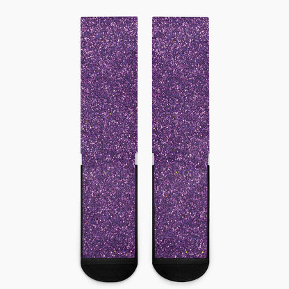Purple Glitter Artwork Print (NOT Real Glitter) Crew Socks