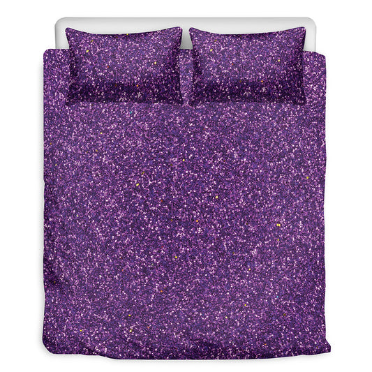 Purple Glitter Artwork Print (NOT Real Glitter) Duvet Cover Bedding Set