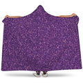 Purple (NOT Real) Glitter Print Hooded Blanket