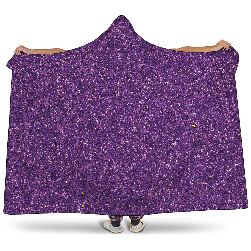 Purple Glitter Artwork Print (NOT Real Glitter) Hooded Blanket