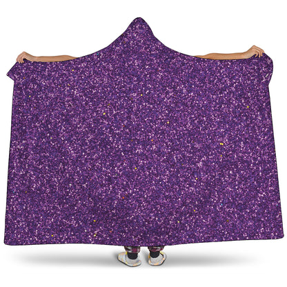 Purple Glitter Artwork Print (NOT Real Glitter) Hooded Blanket