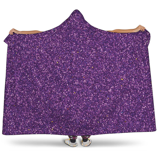 Purple Glitter Artwork Print (NOT Real Glitter) Hooded Blanket