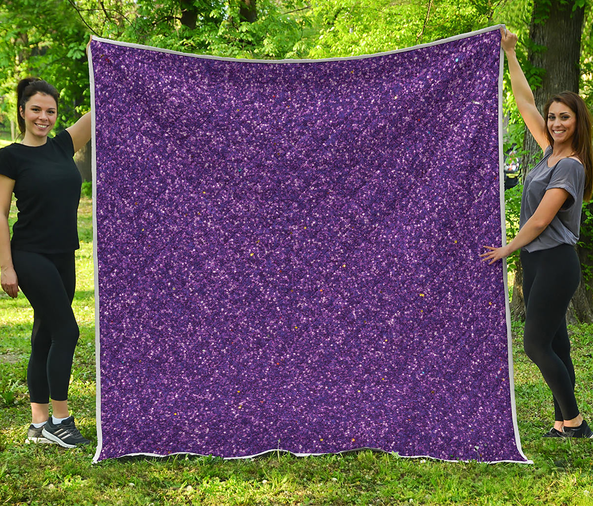 Purple Glitter Artwork Print (NOT Real Glitter) Quilt
