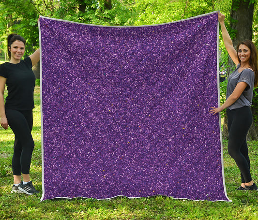 Purple Glitter Artwork Print (NOT Real Glitter) Quilt