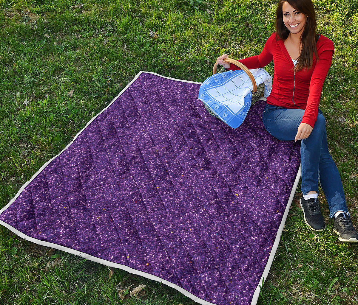 Purple Glitter Artwork Print (NOT Real Glitter) Quilt