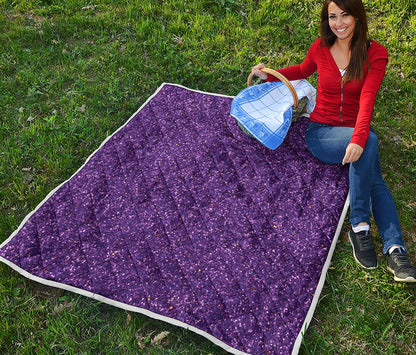 Purple Glitter Artwork Print (NOT Real Glitter) Quilt