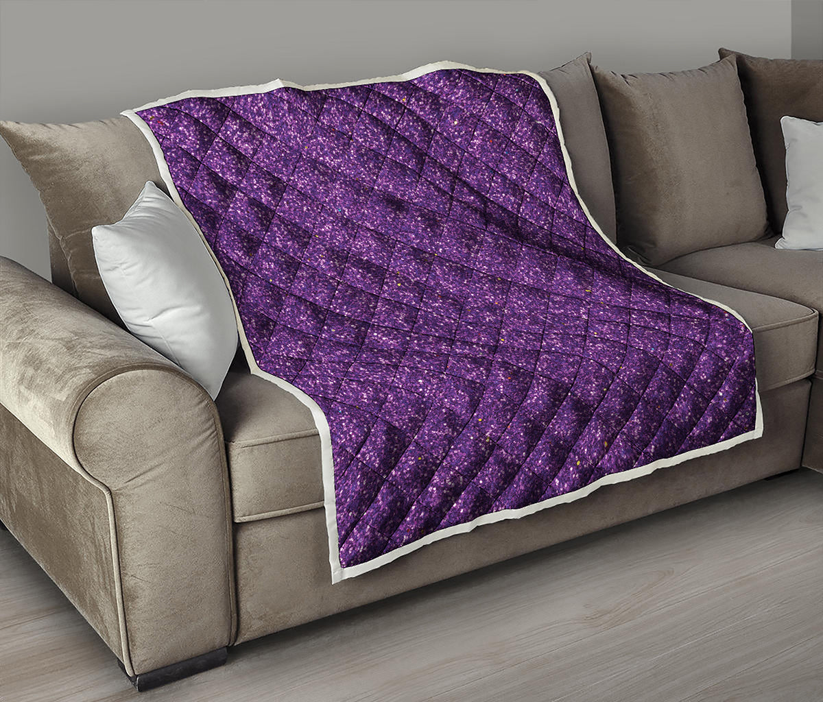 Purple Glitter Artwork Print (NOT Real Glitter) Quilt