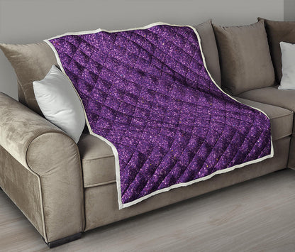 Purple Glitter Artwork Print (NOT Real Glitter) Quilt