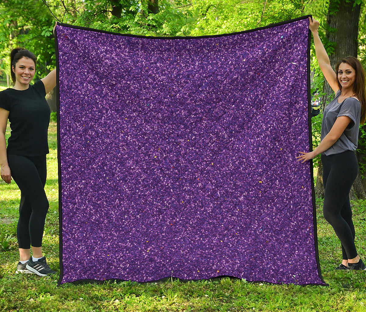 Purple Glitter Artwork Print (NOT Real Glitter) Quilt