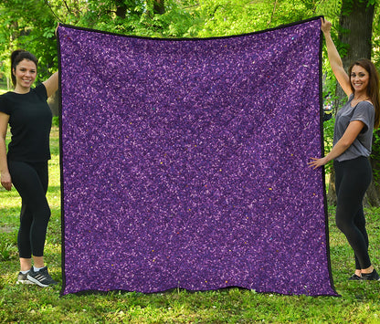 Purple Glitter Artwork Print (NOT Real Glitter) Quilt