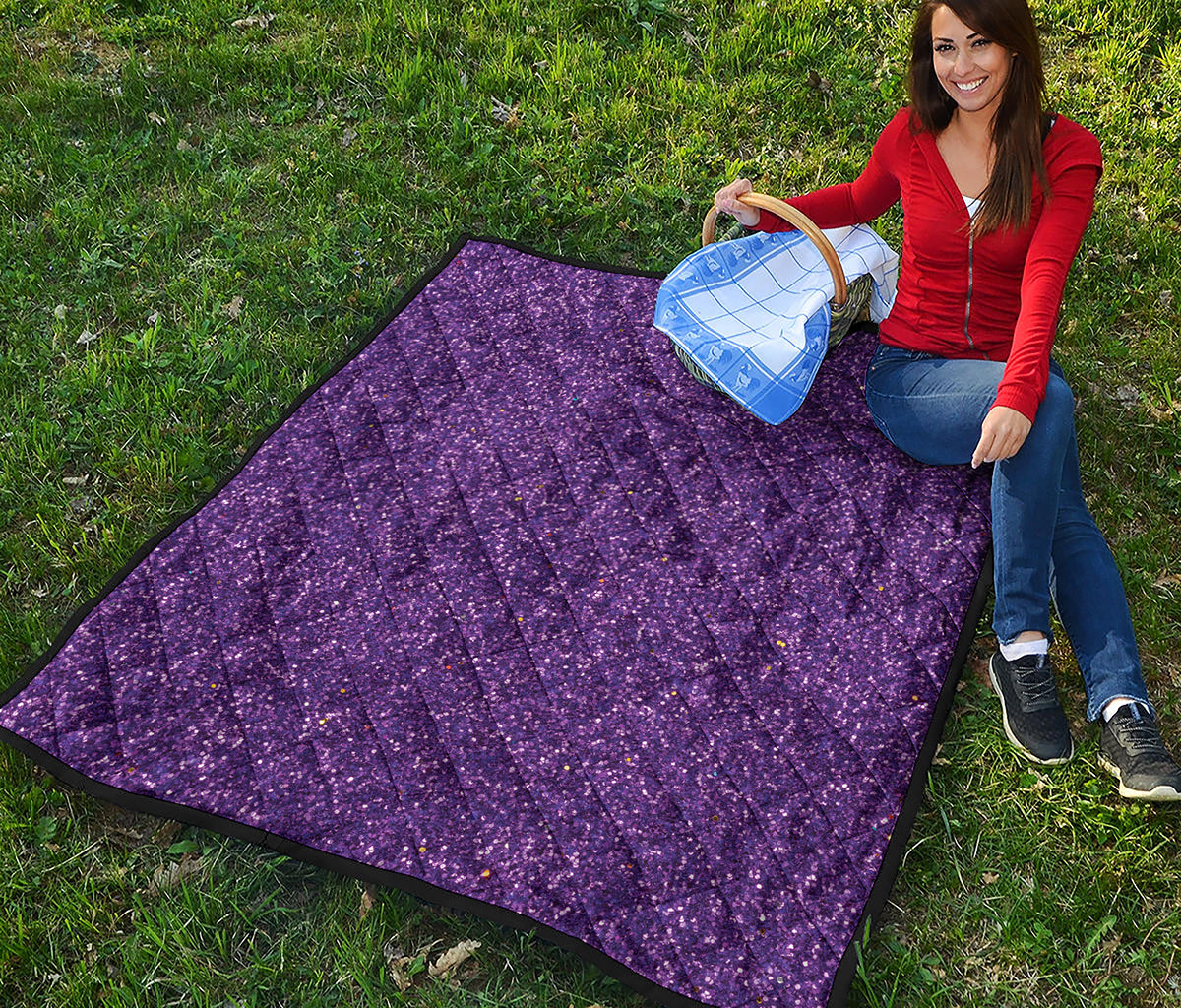 Purple Glitter Artwork Print (NOT Real Glitter) Quilt