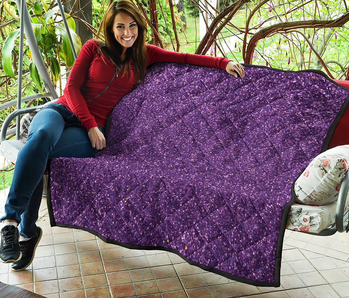 Purple Glitter Artwork Print (NOT Real Glitter) Quilt