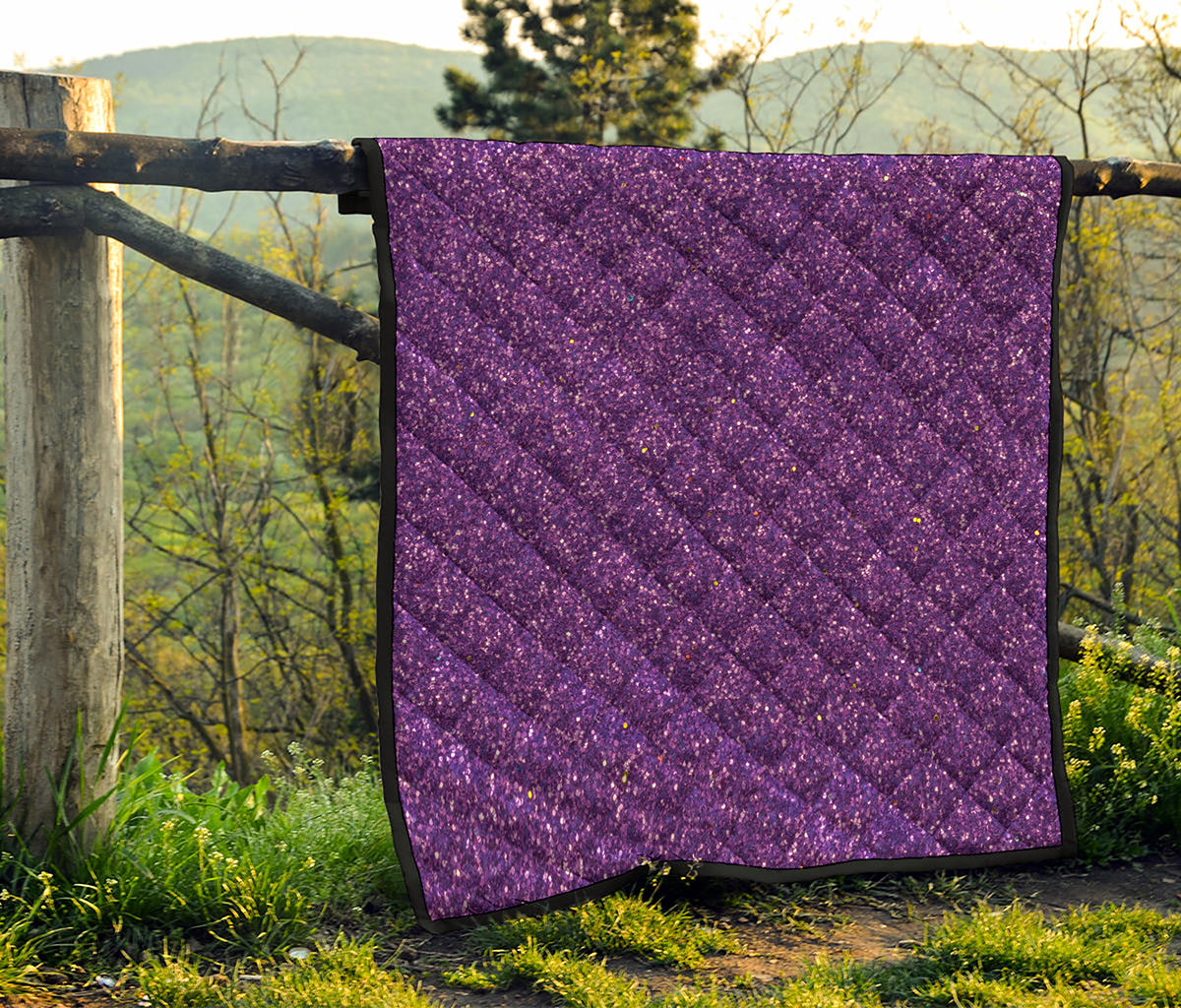 Purple Glitter Artwork Print (NOT Real Glitter) Quilt