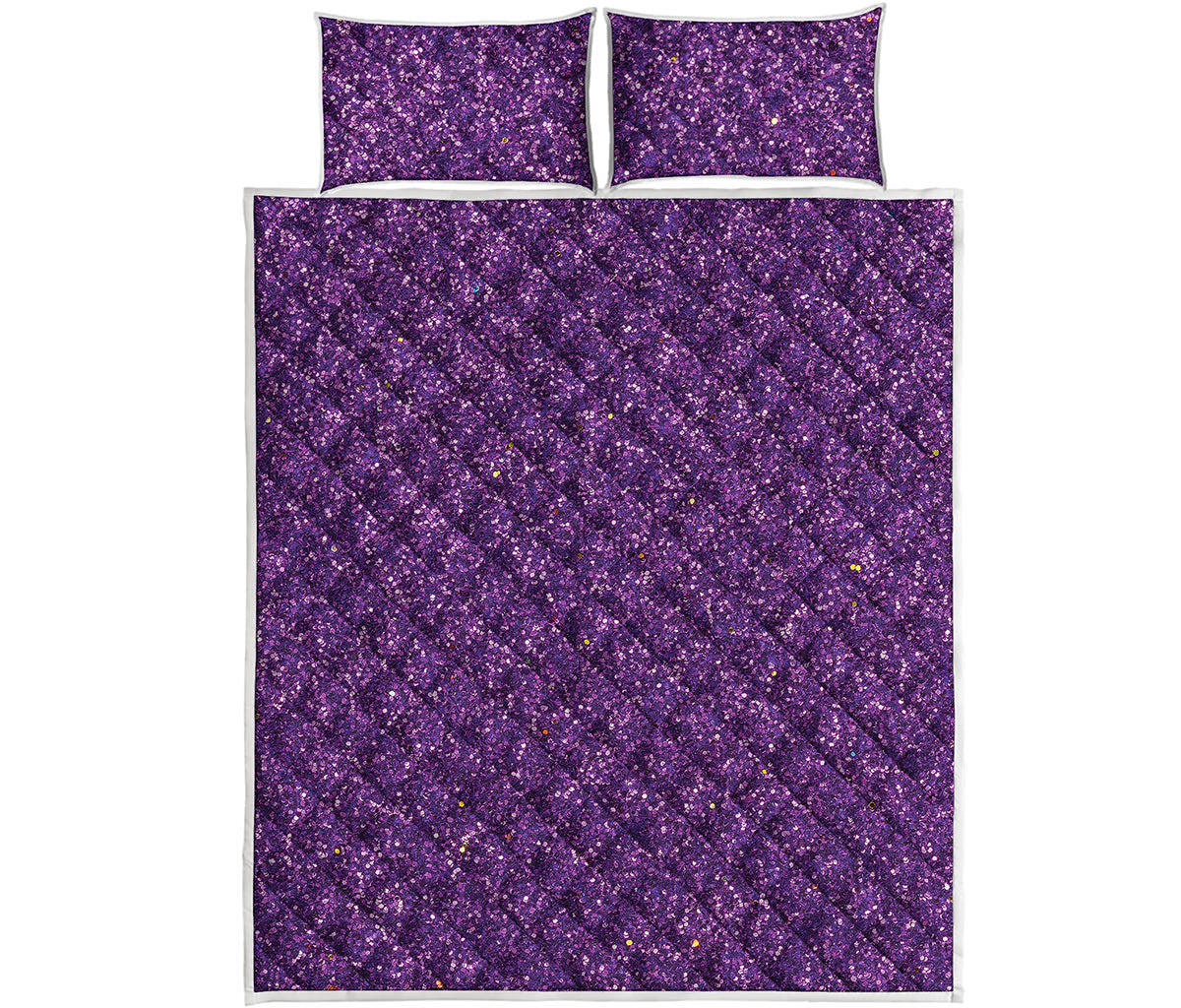 Purple Glitter Artwork Print (NOT Real Glitter) Quilt Bed Set