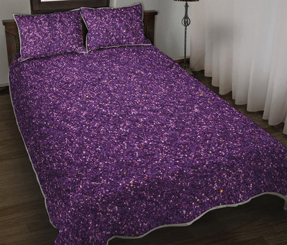 Purple Glitter Artwork Print (NOT Real Glitter) Quilt Bed Set