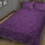 Purple Glitter Artwork Print (NOT Real Glitter) Quilt Bed Set