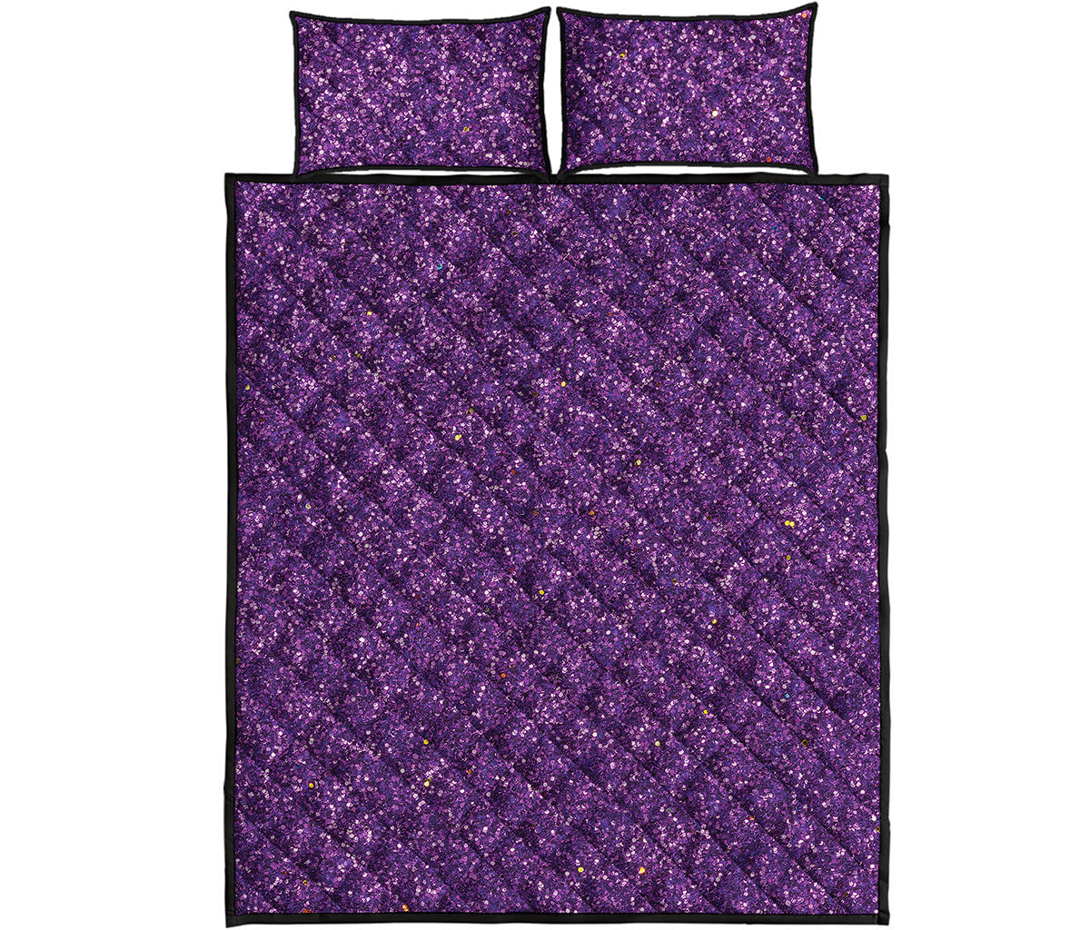 Purple Glitter Artwork Print (NOT Real Glitter) Quilt Bed Set