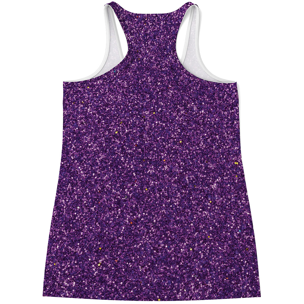 Purple Glitter Artwork Print (NOT Real Glitter) Women's Racerback Tank Top