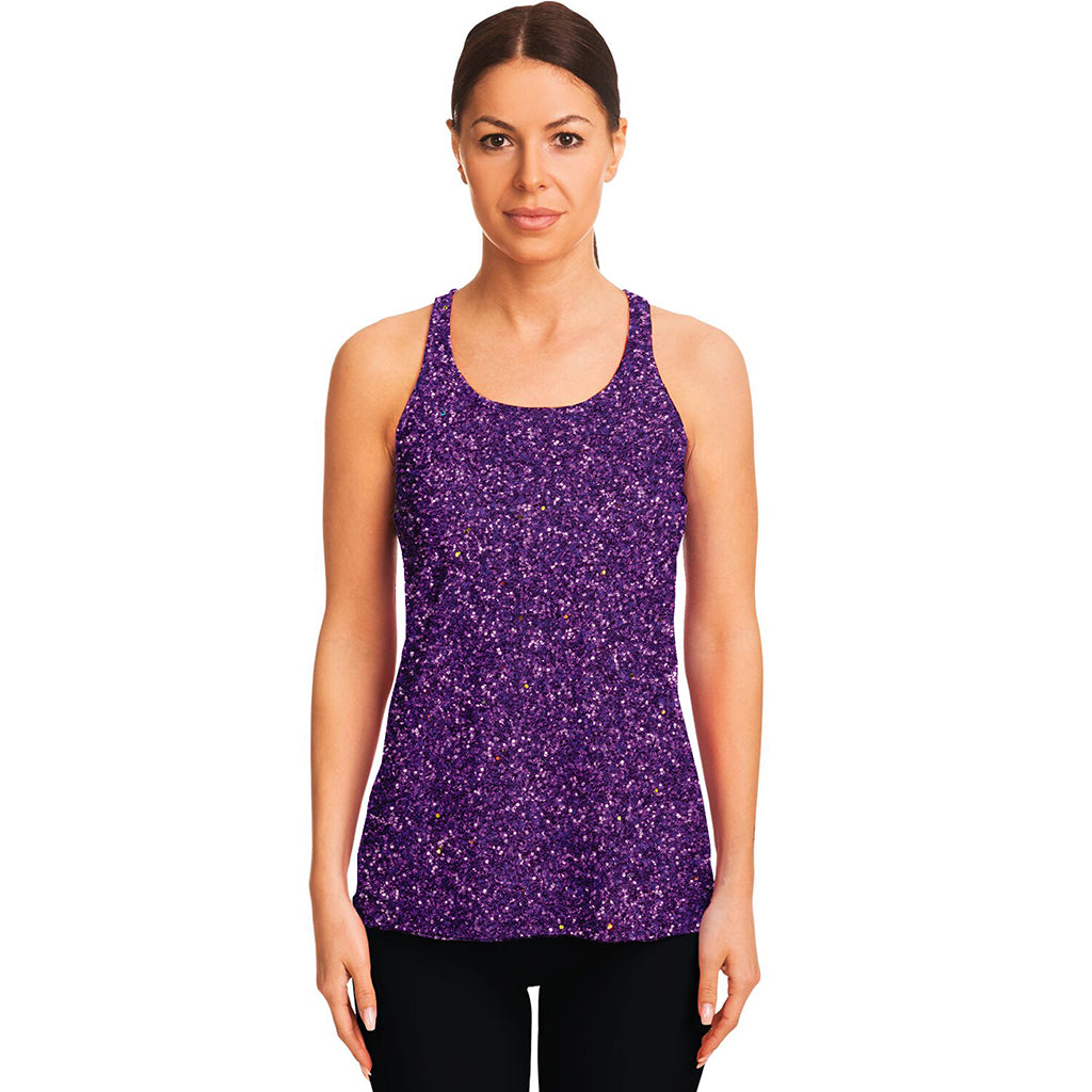 Purple Glitter Artwork Print (NOT Real Glitter) Women's Racerback Tank Top