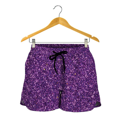 Purple Glitter Artwork Print (NOT Real Glitter) Women's Shorts