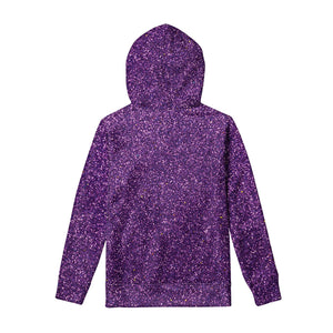 Purple Glitter Artwork Print Pullover Hoodie