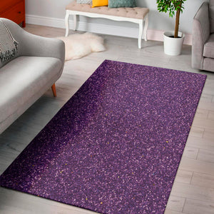 Purple Glitter Texture Print Area Rug