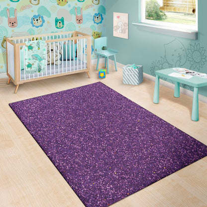 Purple Glitter Texture Print Area Rug