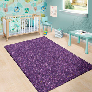 Purple Glitter Texture Print Area Rug