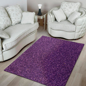 Purple Glitter Texture Print Area Rug