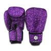 Purple Glitter Texture Print Boxing Gloves