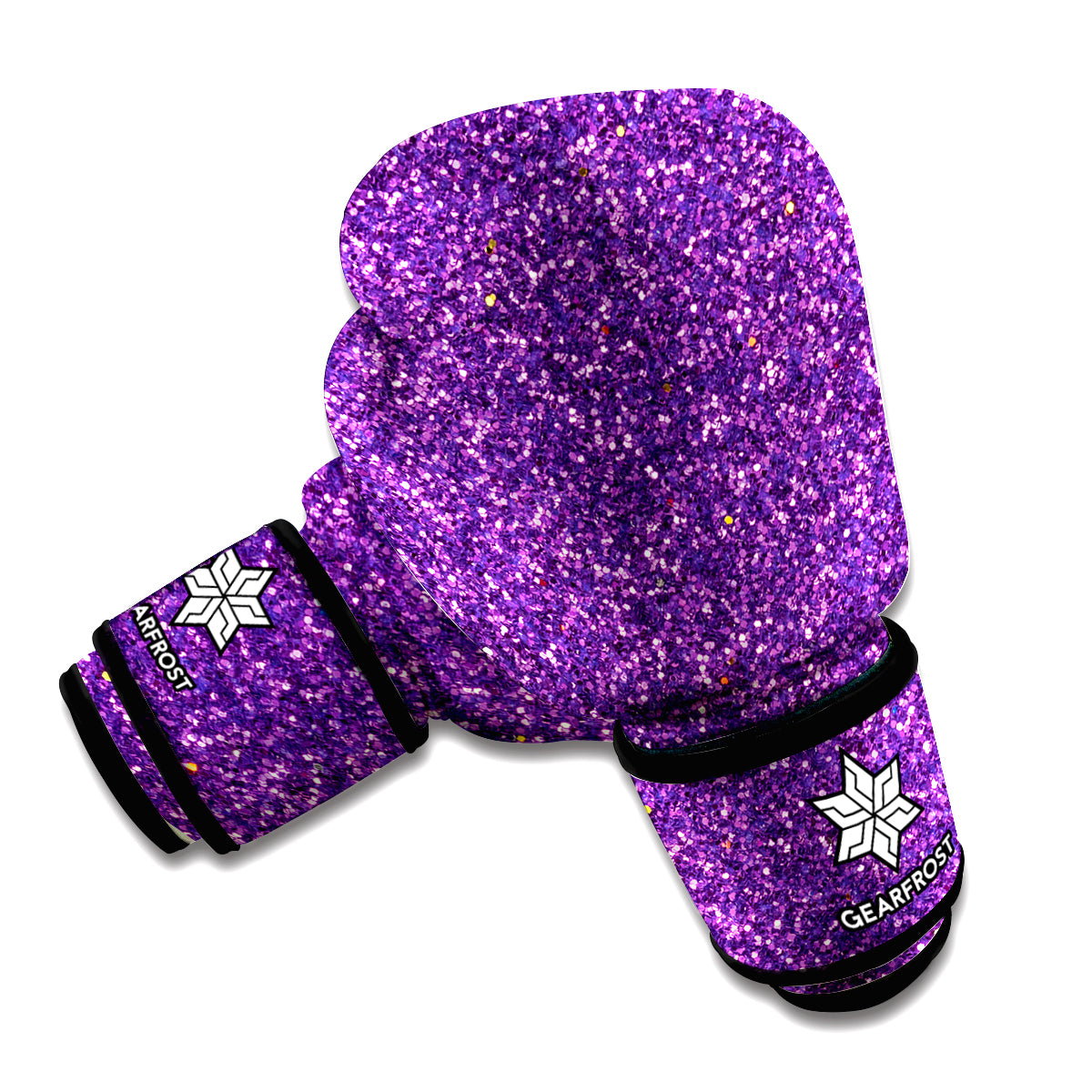 Purple Glitter Texture Print Boxing Gloves