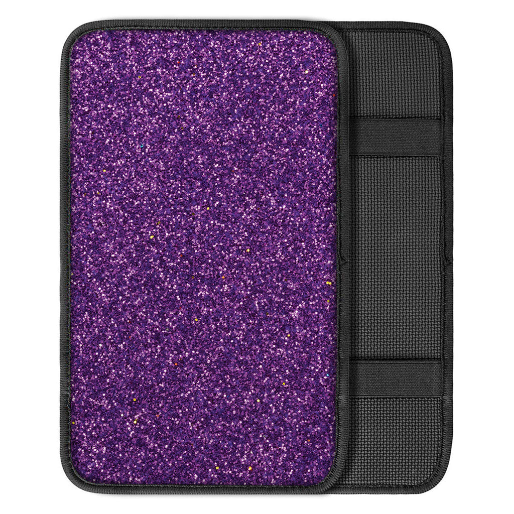 Purple Glitter Texture Print Car Center Console Cover