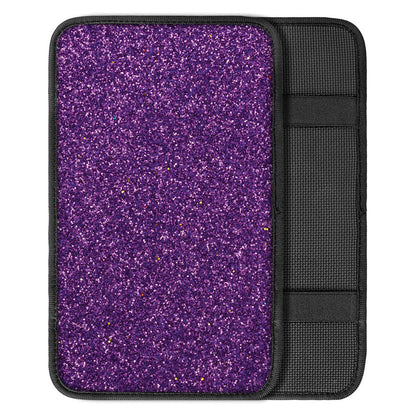 Purple Glitter Texture Print Car Center Console Cover