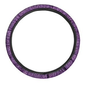 Purple Glitter Texture Print Car Steering Wheel Cover